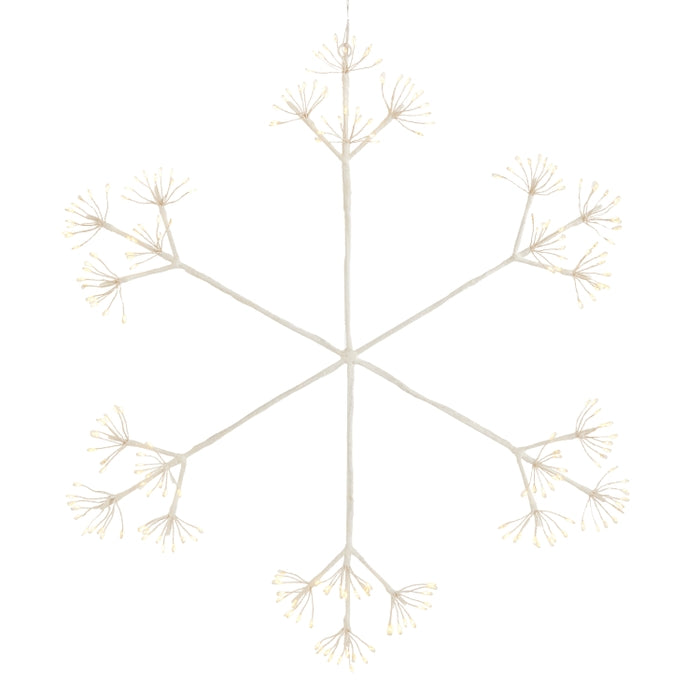 24.5" White Glittered Starburst Snowflake