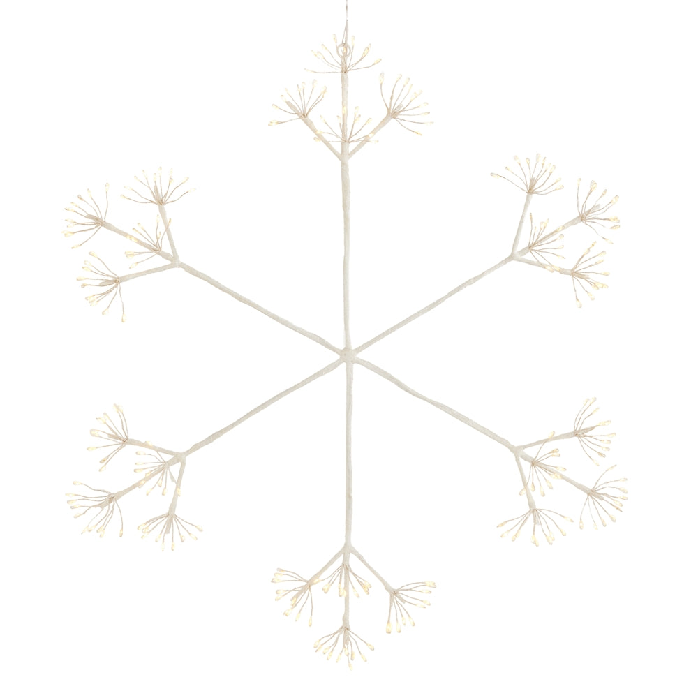24.5" Lighted White Glittered Starburst Snowflake