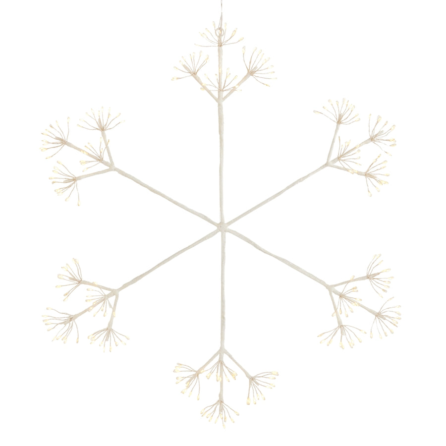 24.5" Lighted White Glittered Starburst Snowflake