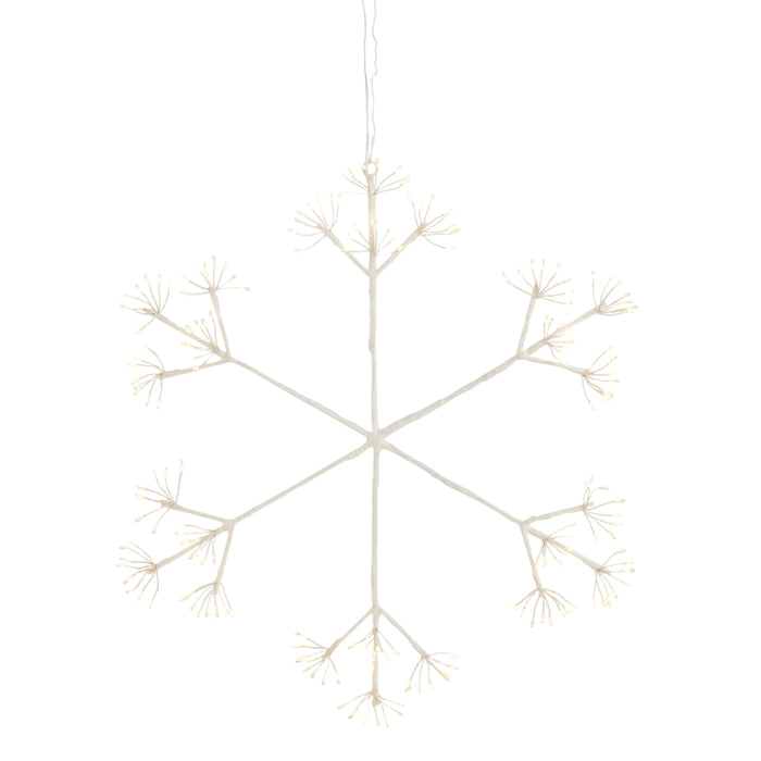 20.5" White Glittered Starburst Snowflake