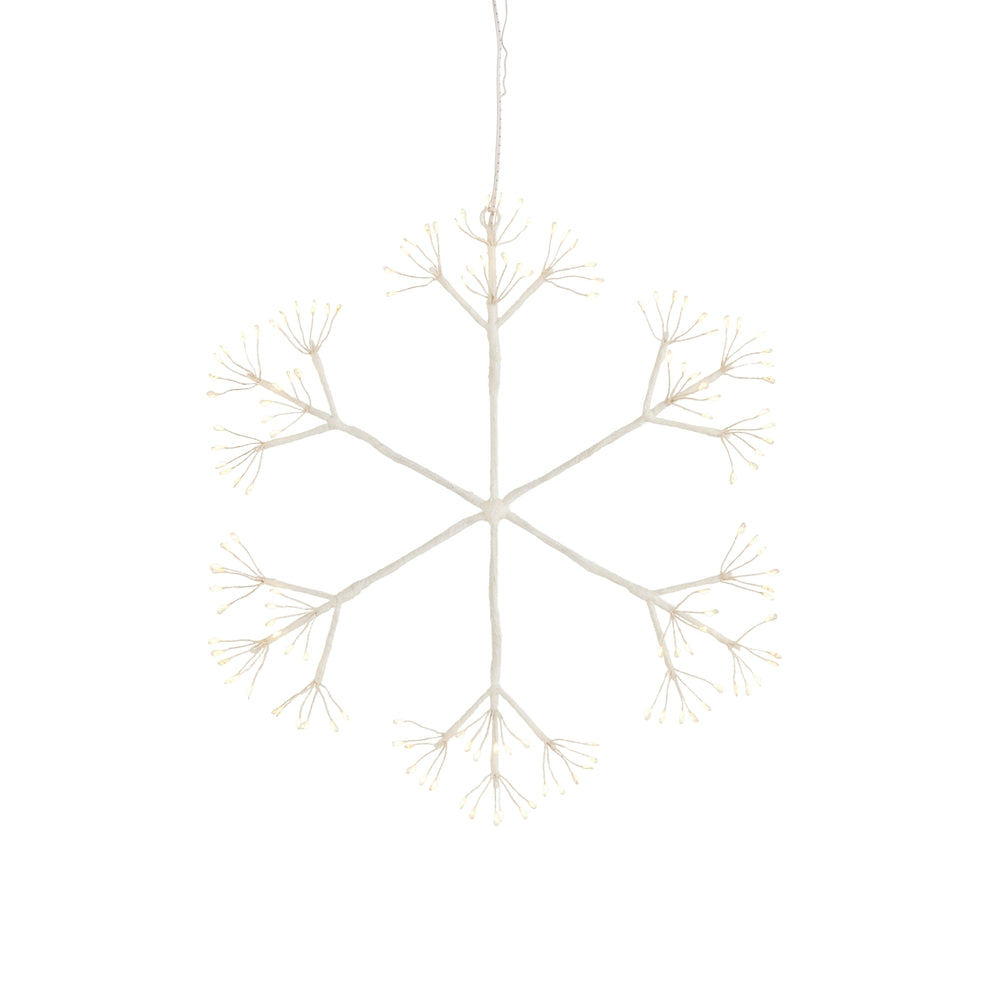 17" Lighted White Glittered Starburst Snowflake