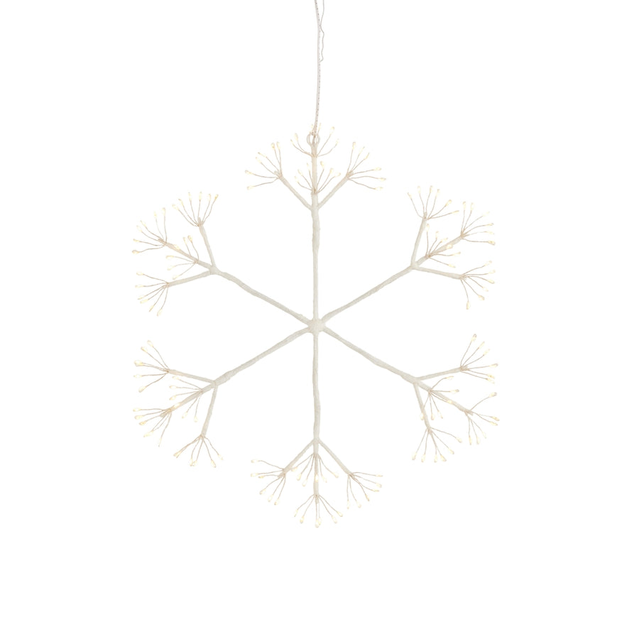 17" Lighted White Glittered Starburst Snowflake