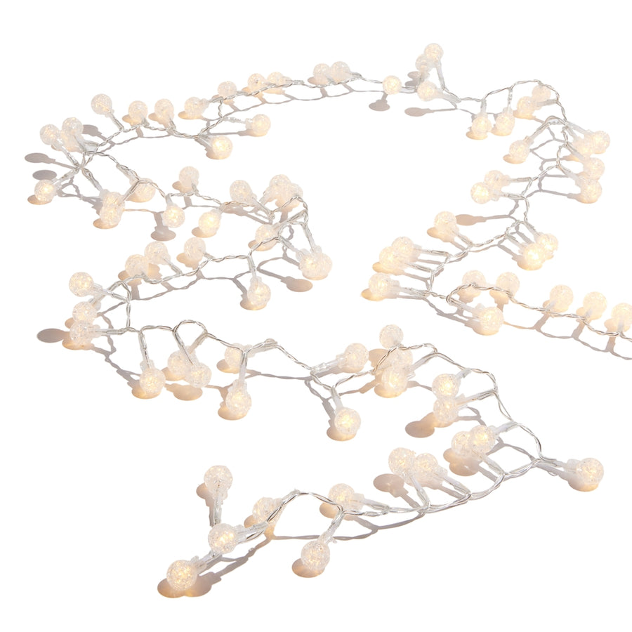 8' Crackle Snowball Snake Light W/96 Warm White Lights