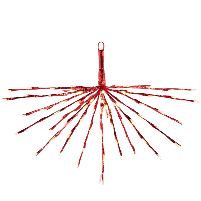 19.5" Red Starburst with 80 Warm White Steady and Twinkle Lights W/ Remote