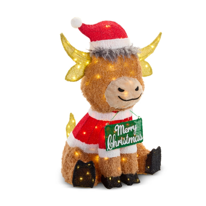 31" Lighted Highland Cow
