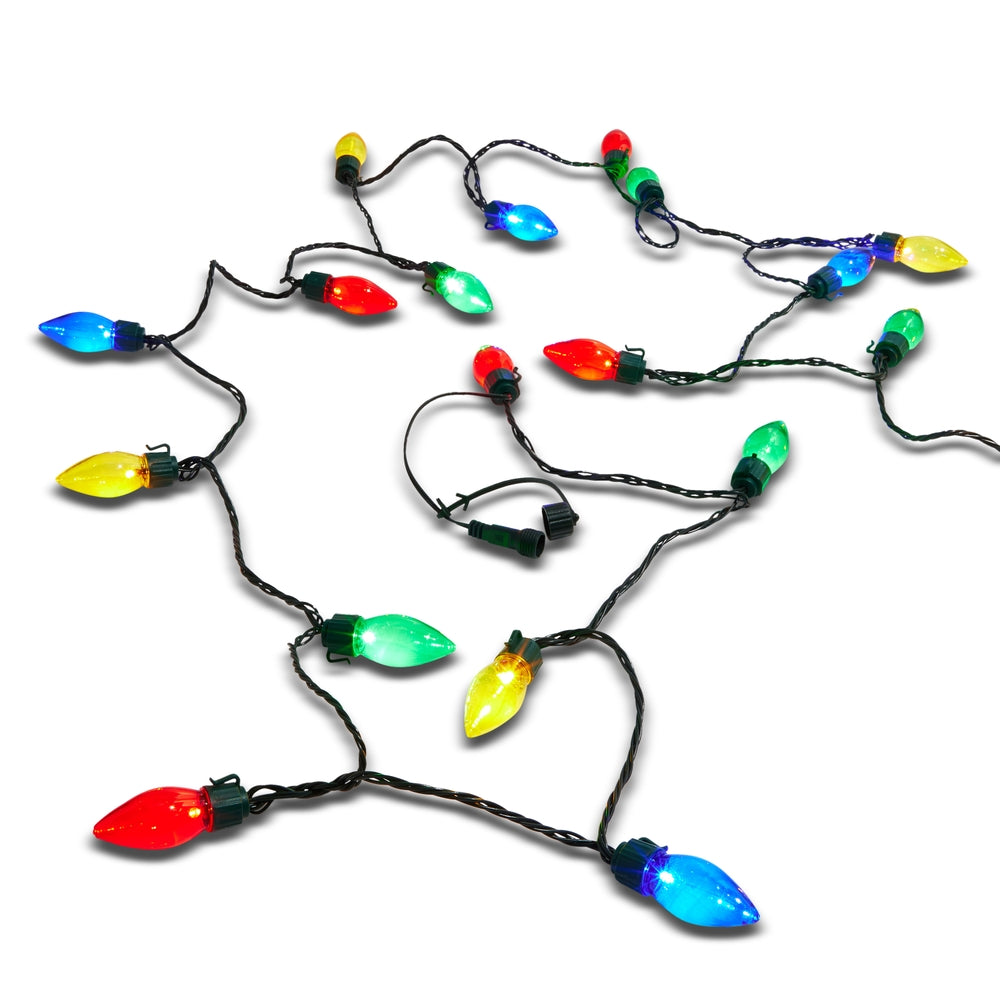 32' Connectable Transparent Vintage String Lights on Green