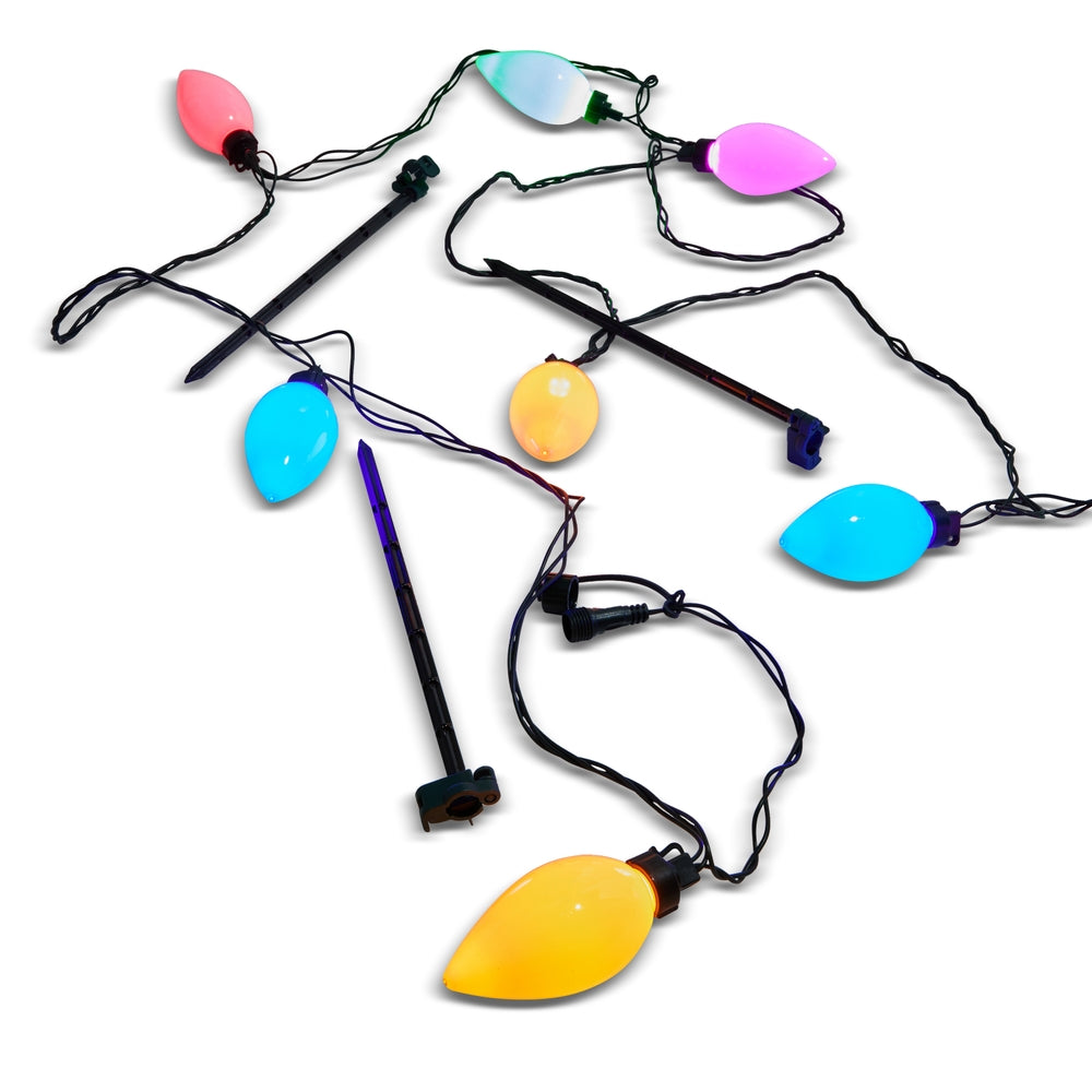 15' Connectable Matte Jumbo Vintage String Lights on Green
