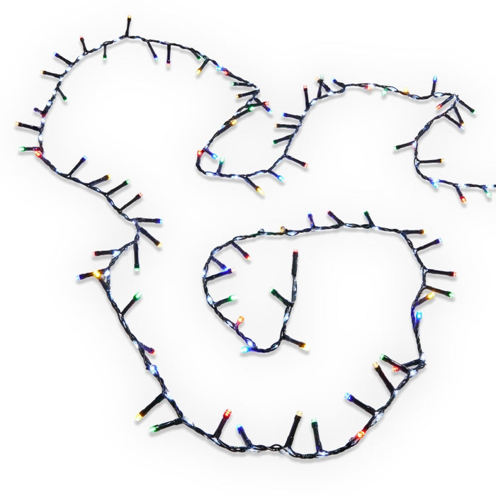 12' Snake and Chasing Garland Green Wire w/ 300 Multicolor Lights