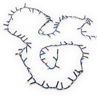 12' Snake and Chasing Garland Green Wire w/ 300 Multicolor Lights