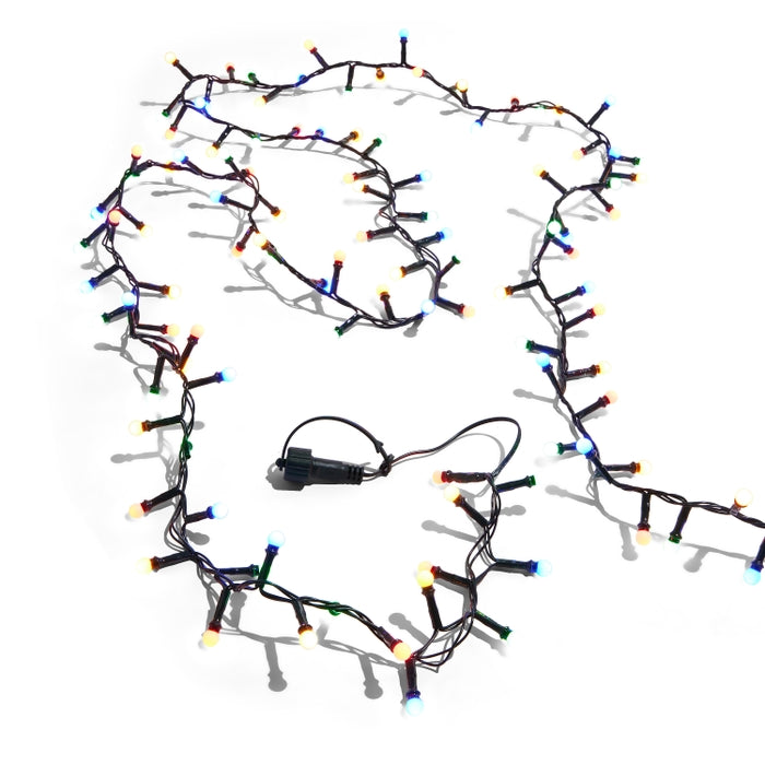 16.5' Connectable Mini Ball Bulb on Green Wire with 200 Multicolor Lights
