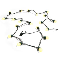 14' Connectable Opaque Ball Bulb on Green Wire with 30 Warm