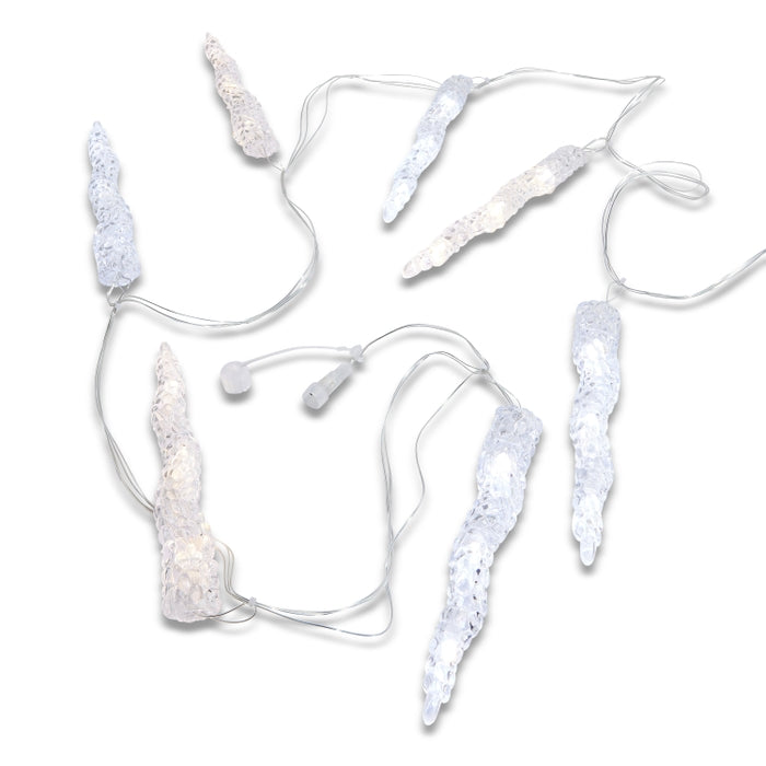 12'  Connectable Mini Lighted 12 Icicle Garland