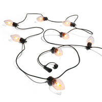 15' Connectable Vintage Bulb on Green Wire with 10 Flicker