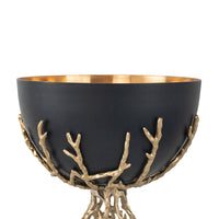 Chic Modern Soft Gold and Black Twig Bowl - Perfect Centerpiece