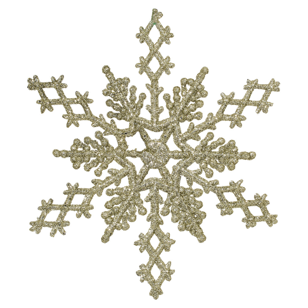 6.25" Champagne Glit Snowflake 12/Pvc Bx