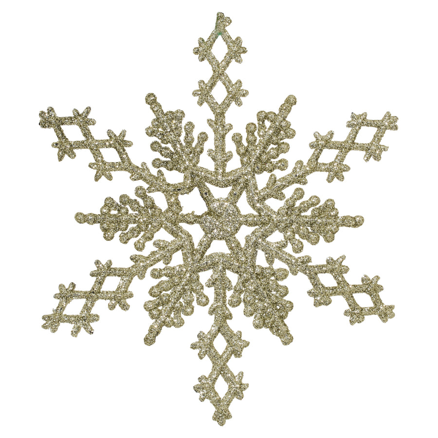 6.25" Champagne Glit Snowflake 12/Pvc Bx
