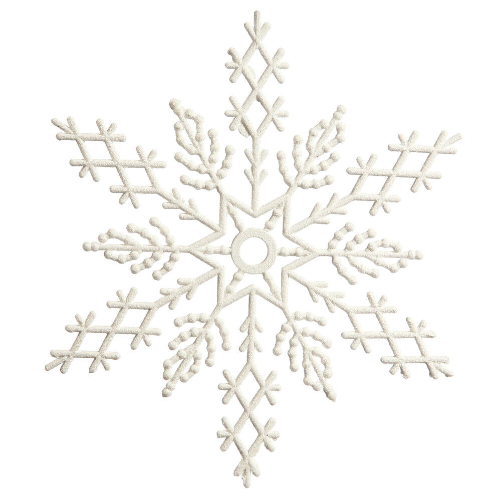 6.25" White Glitter Snowflake 12/Pvc Box