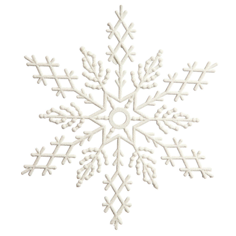 6.25" White Glitter Snowflake 12/Pvc Box