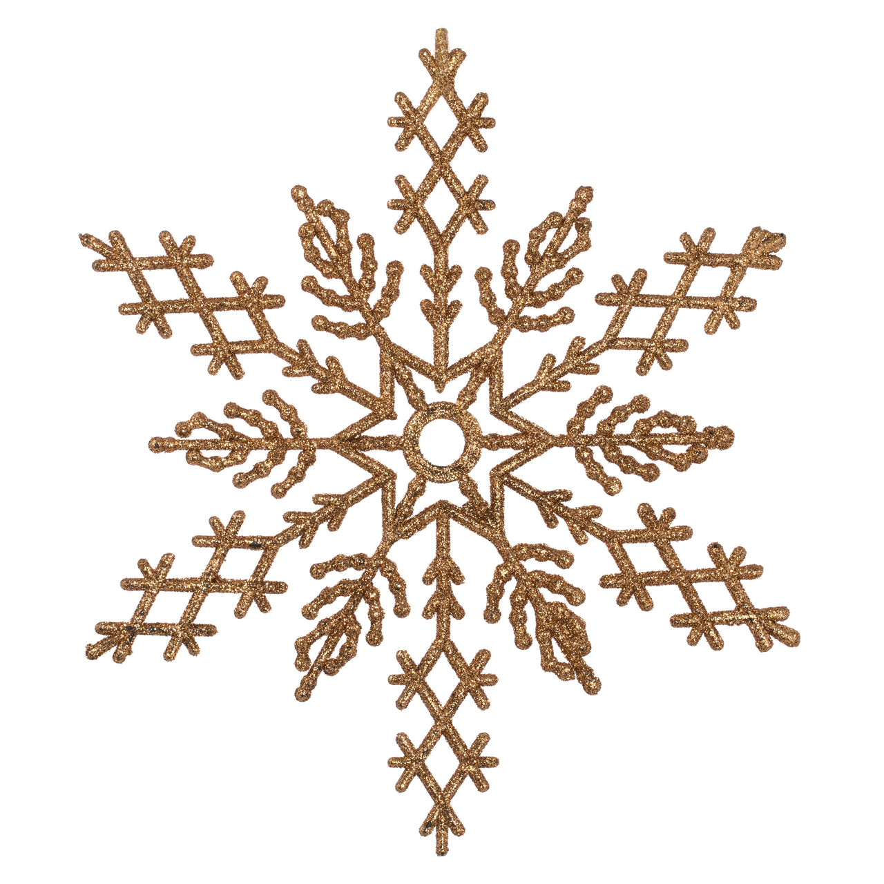 6.25" Rose Gold Glit Snowflake 12/Pvc Bx