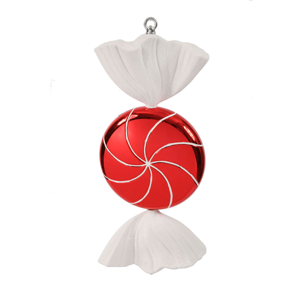 18.5" Red White Swirl Candy