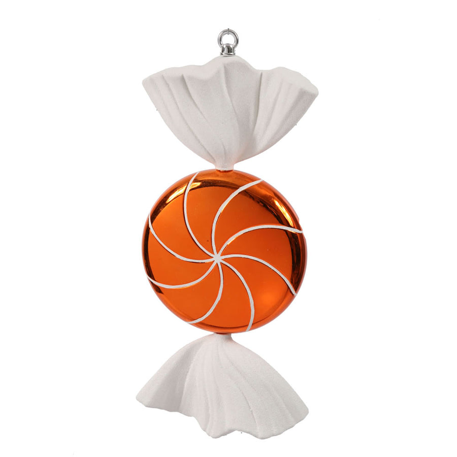 18.5" Orange White Swirl Candy