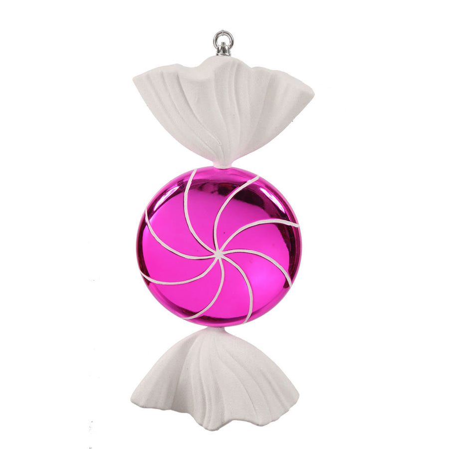 18.5" Pink White Swirl Candy