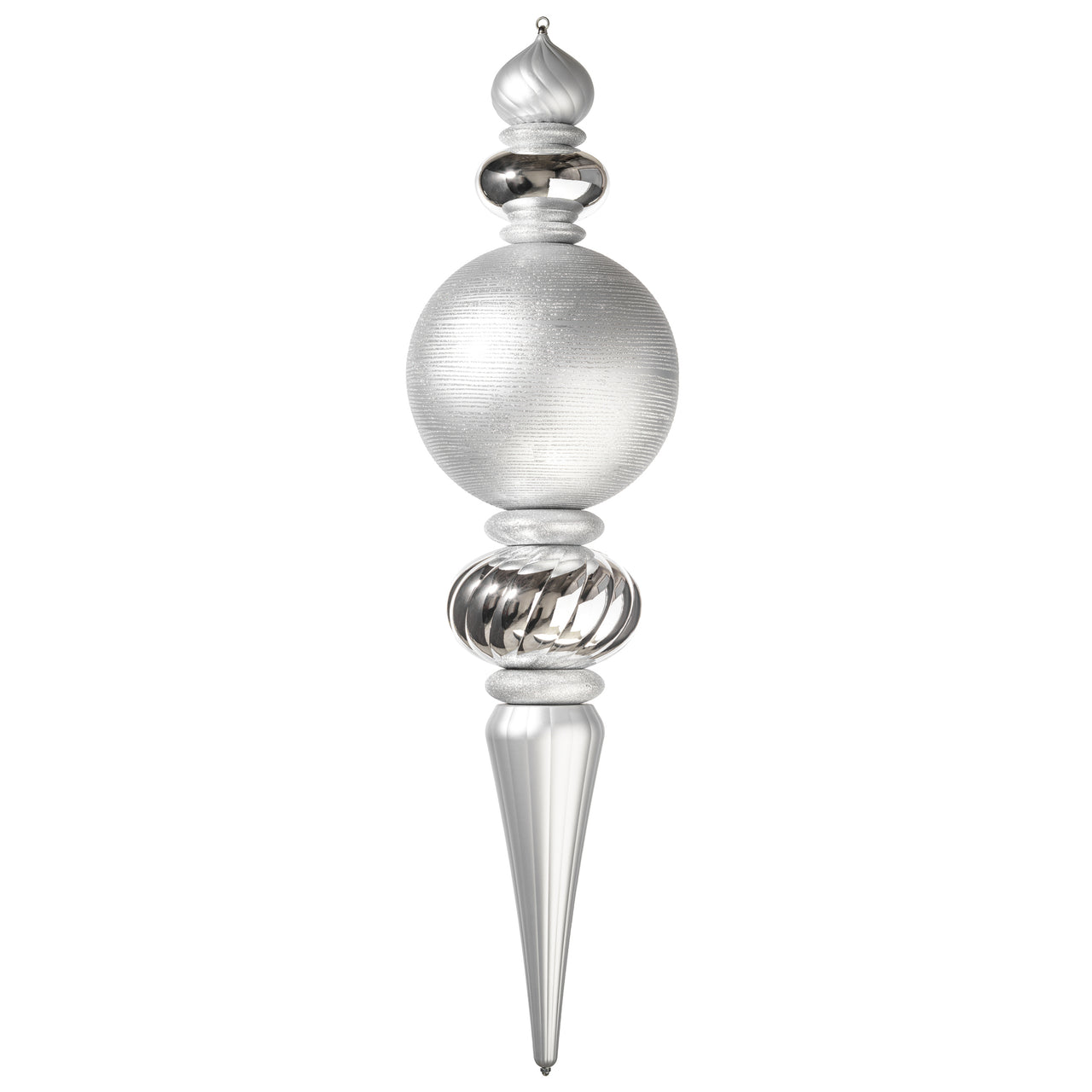 62" Silver Finial Shiny-Matte-Glitter