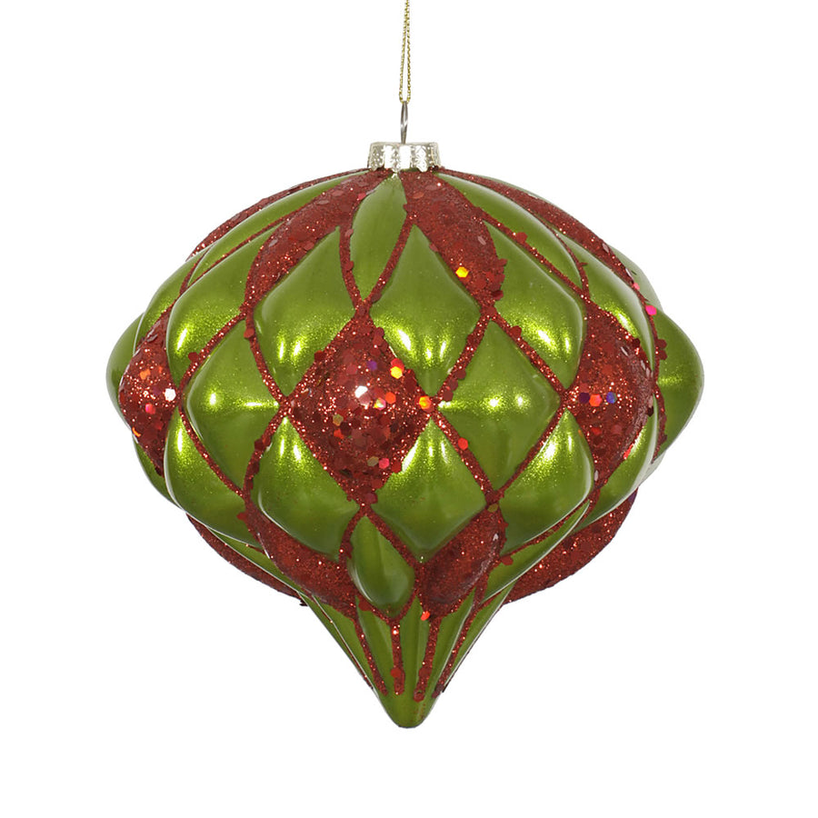 5.7" Lime-Red Matte-Glitt Diamond Onion