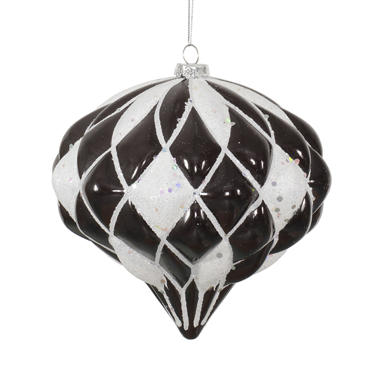 5.7" Black-Wht Matte-Glit Diamond Onion
