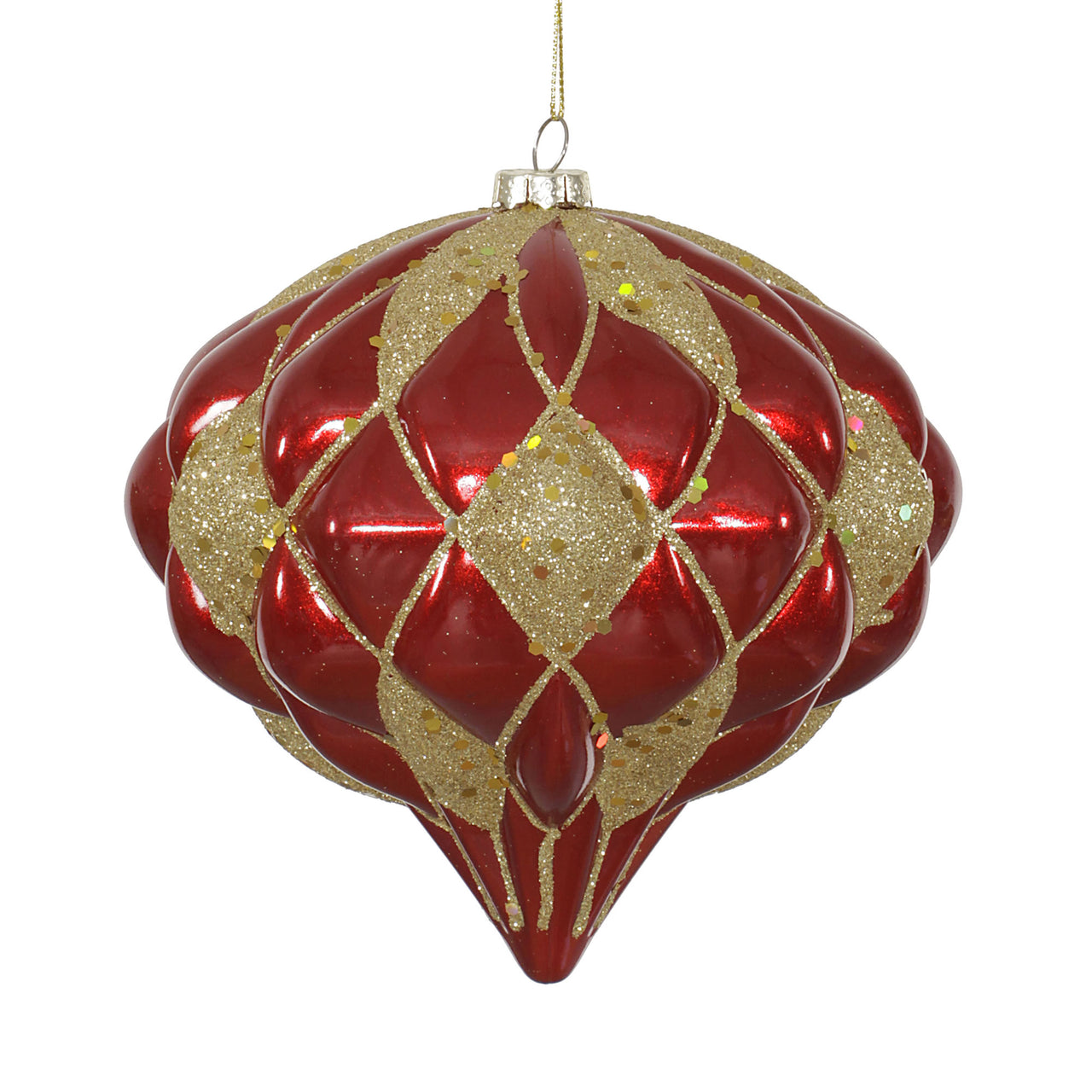 5.7" Red-Gold Matte-Glit Diamond Onion