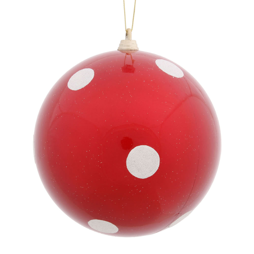 8" Red Candy Polka Dot Ball