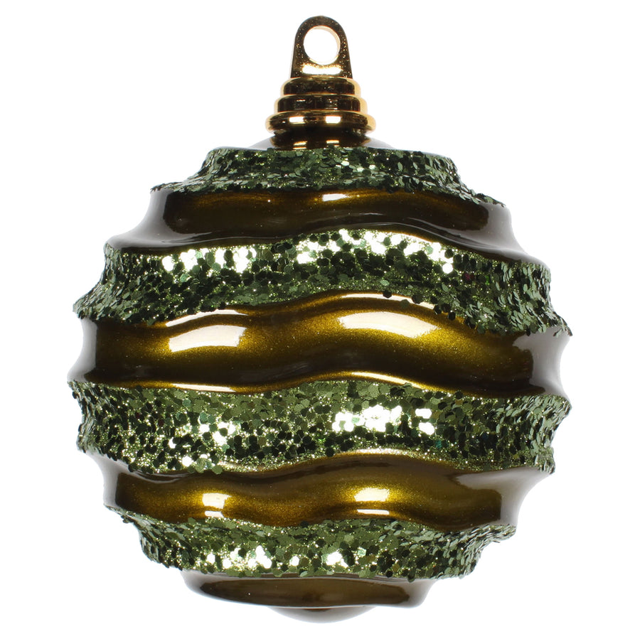 6'' Olive Candy Glitter Wave Ball