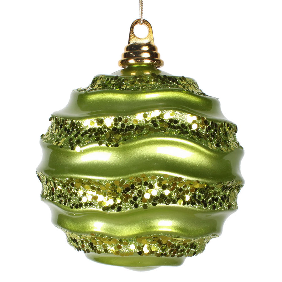 6'' Lime Candy Glitter Wave Ball
