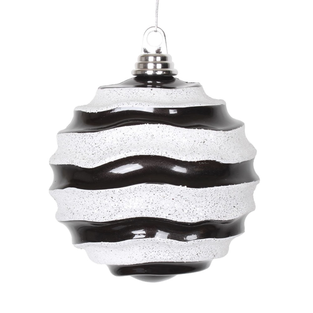 6" Black-White Candy Glitter Wave Ball