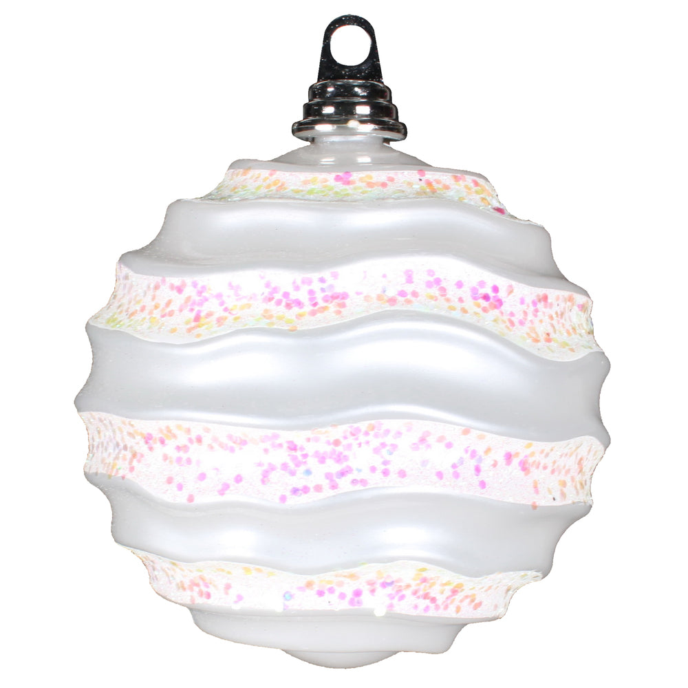 8'' White Candy Glitter Wave Ball