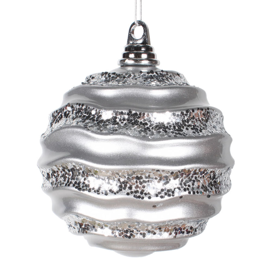 8'' Silver Candy Glitter Wave Ball