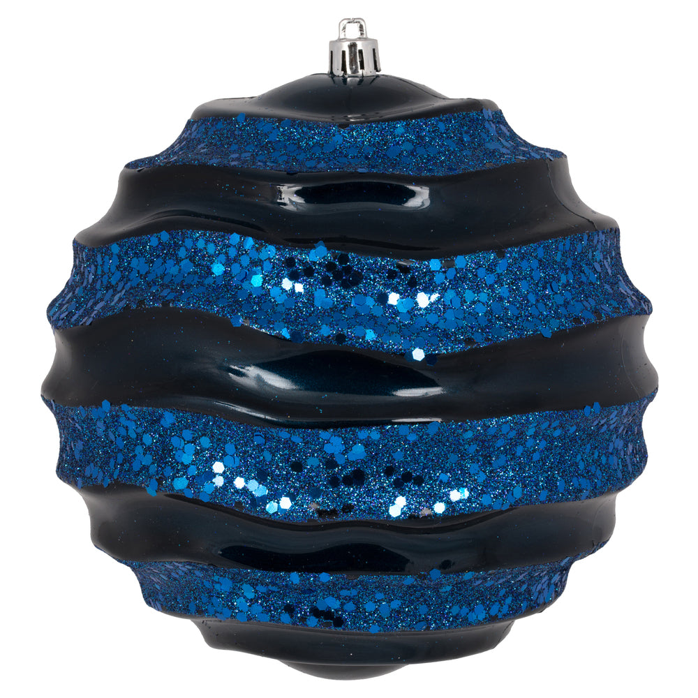 8" Midnt Blue Candy Glitter Wave Ball