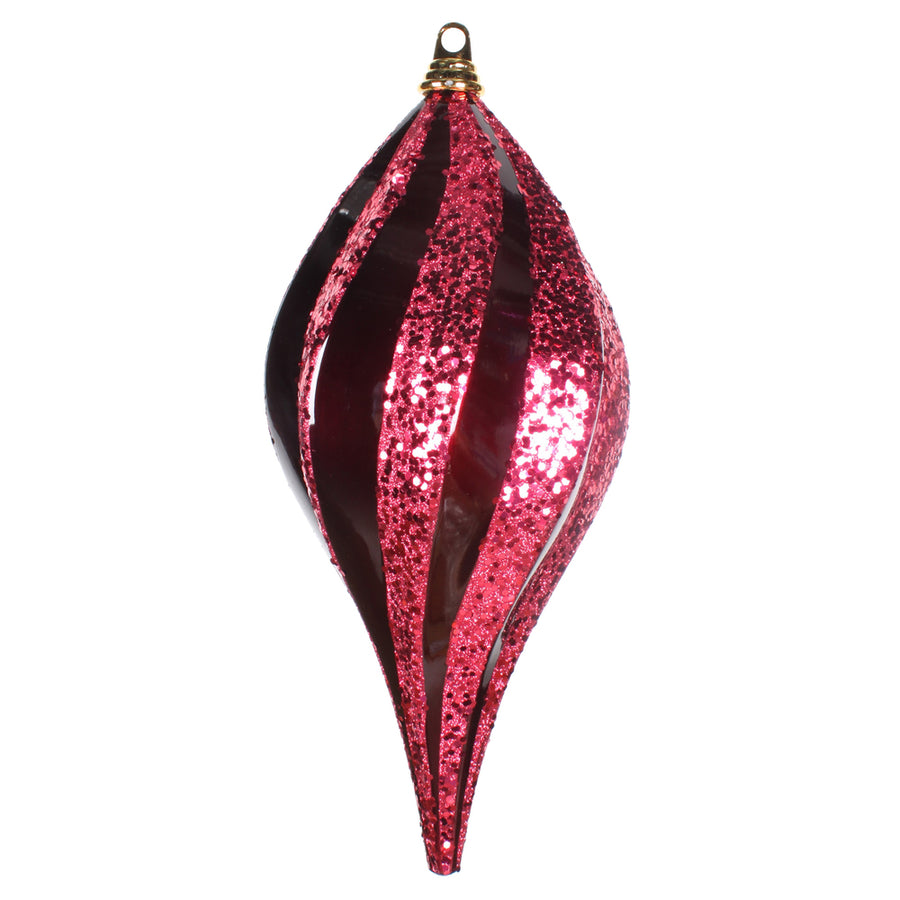 8'' Burgundy Candy Glitter Swirl Drop