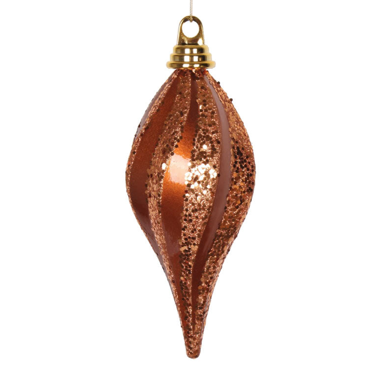 8" Copper Candy Glitter Swirl Drop