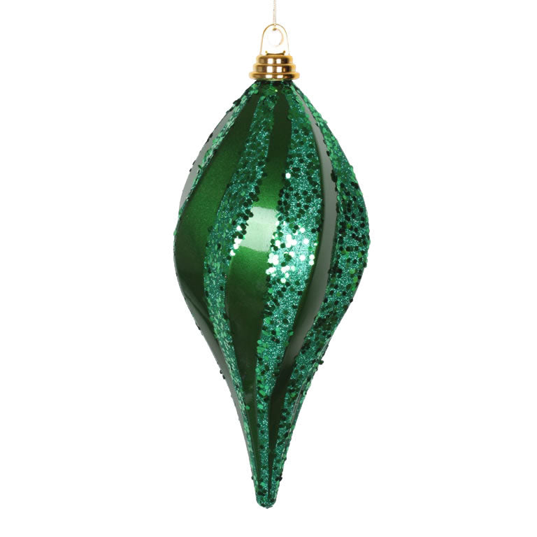 12" Green Candy Glitter Swirl Drop