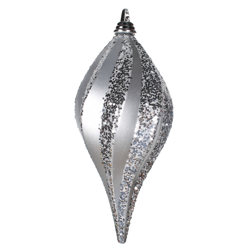 12'' Silver Candy Glitter Swirl Drop