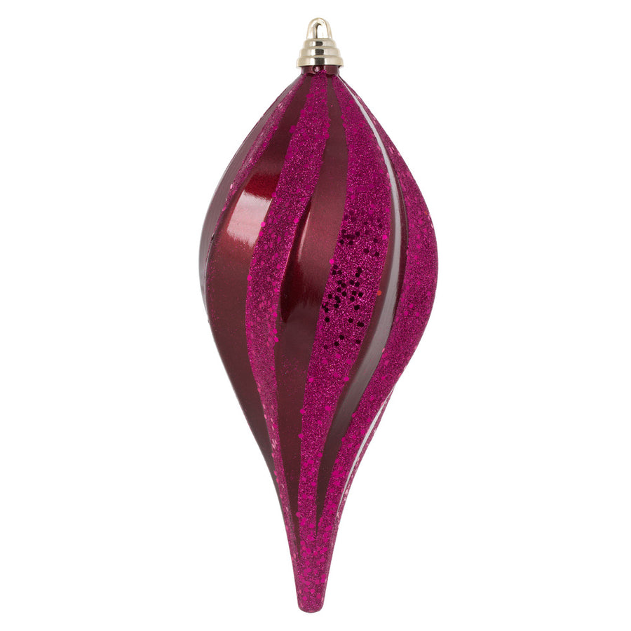 12" Berry Red Candy Glitter Swirl Drop