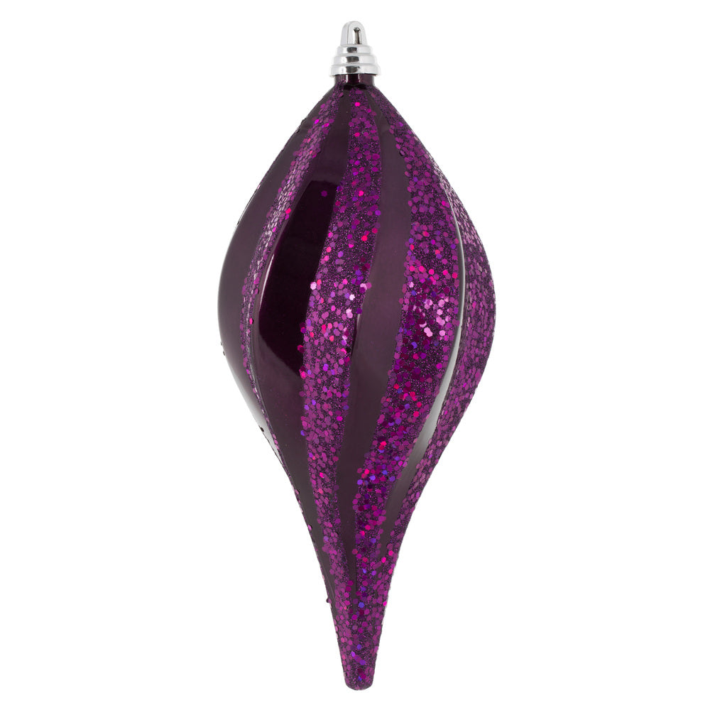 12" Plum Candy Glitter Swirl Drop