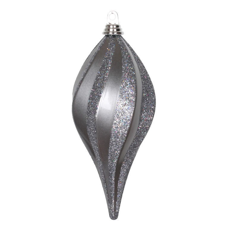 12" Pewter Candy Glitter Swirl Drop