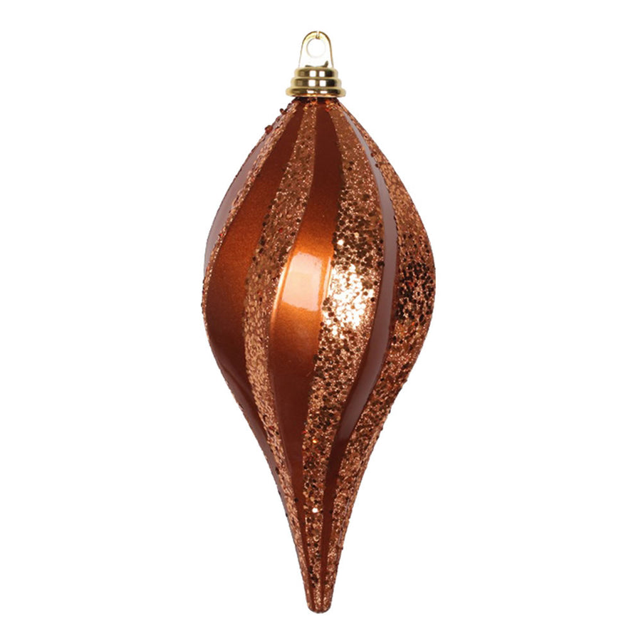 12" Copper Candy Glitter Swirl Drop