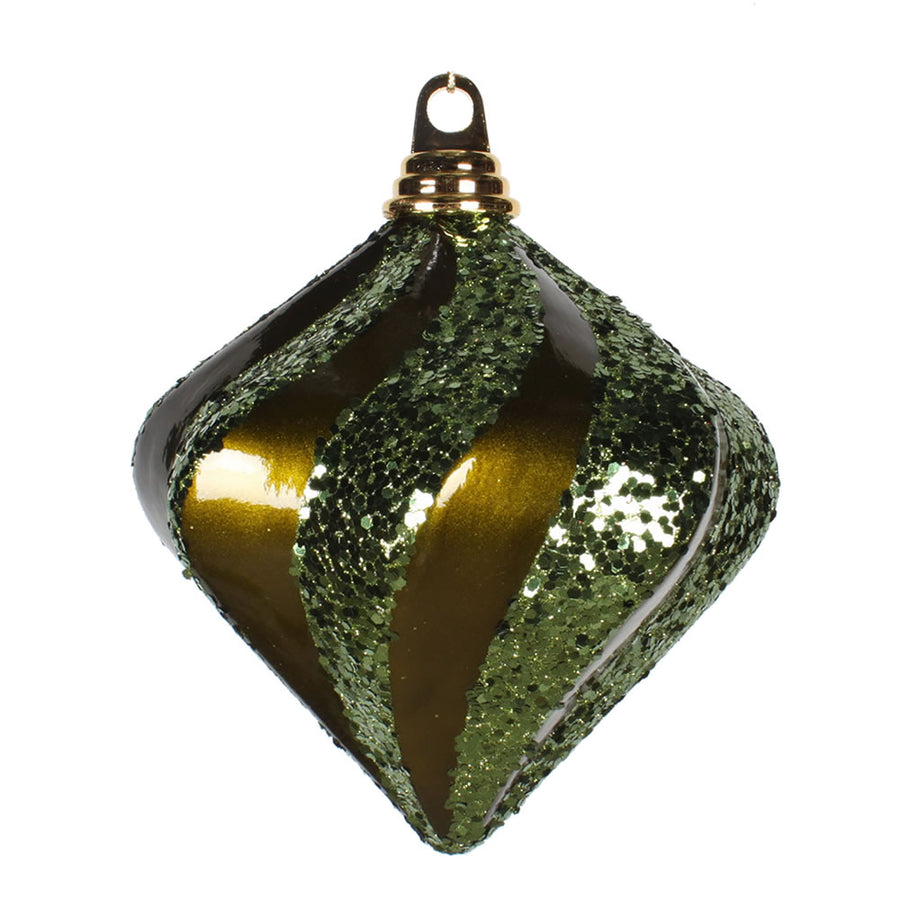 6'' Olive Candy Glitter Swirl Diamond