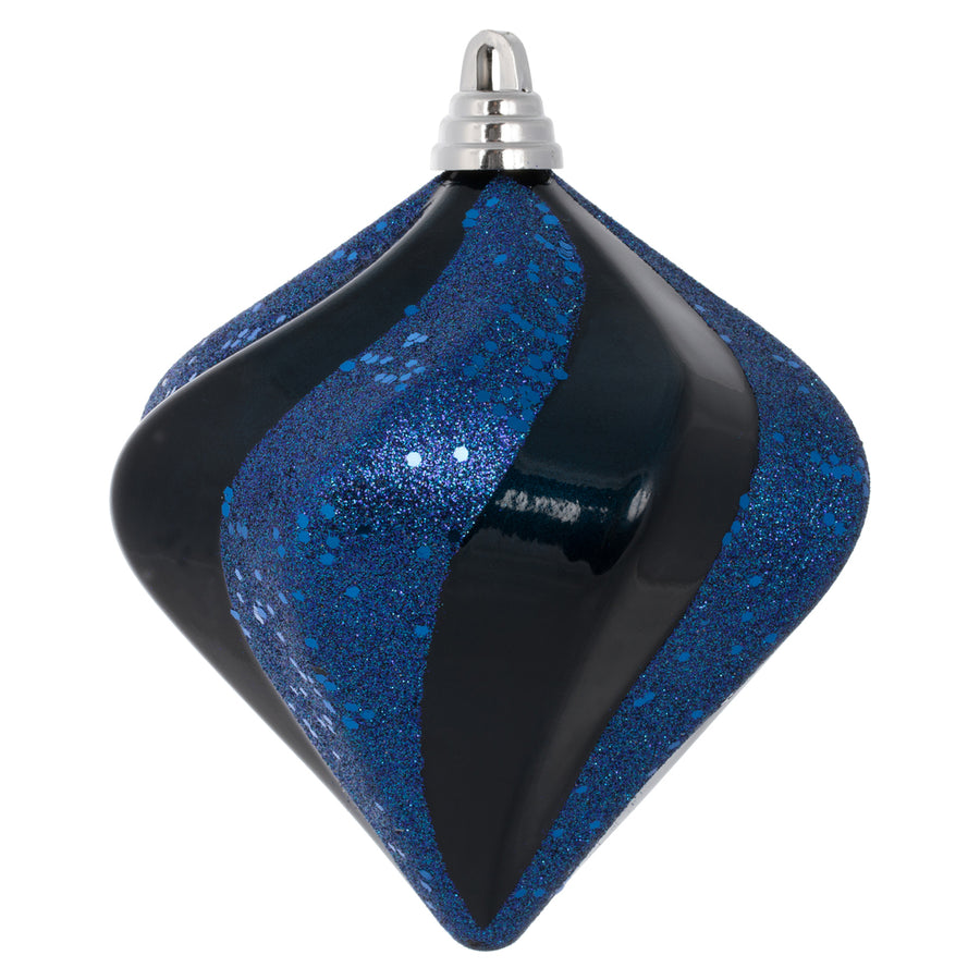 6" Midngt Blue Candy Glitt Swirl Diamond