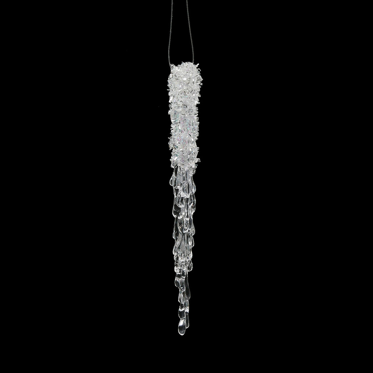 8" Clear Glitter Icicle