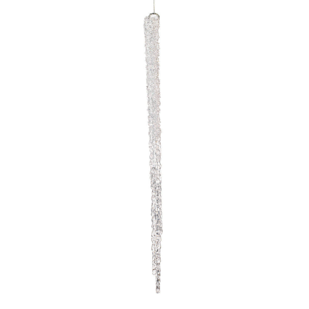 30" Clear Glitter Icicle