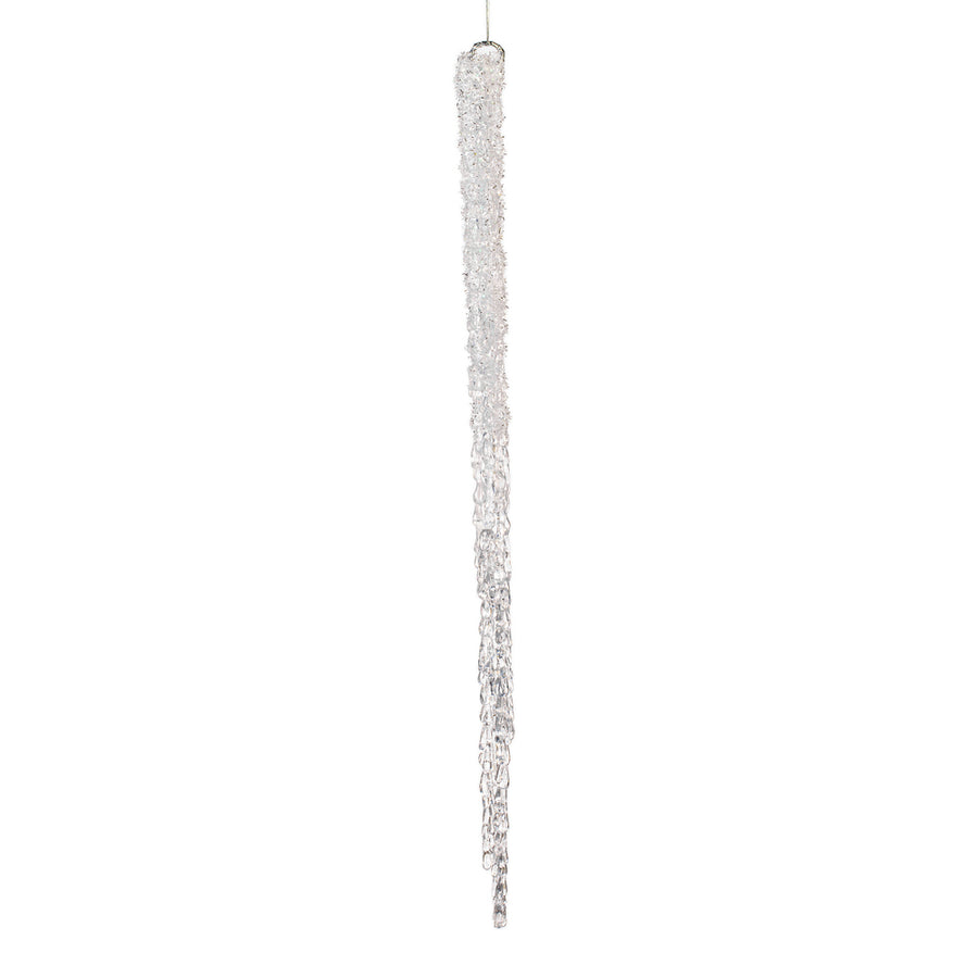 30" Clear Glitter Icicle